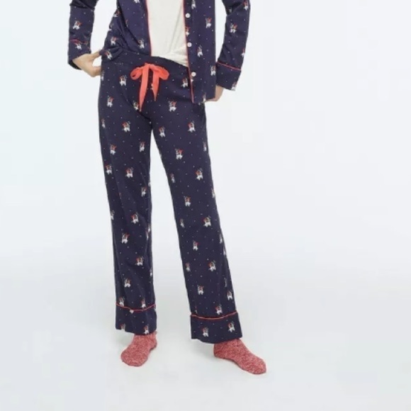 J crew ag648 holiday Frenchie pajama bottoms - Picture 1 of 8